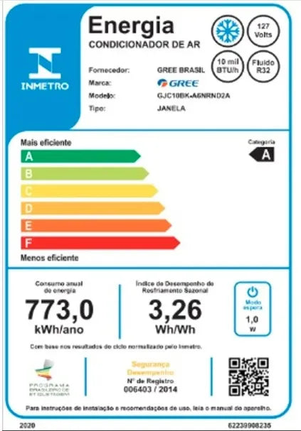 Ar Condicionado De Janela Gree 7.000 Btus Frio Eletrônico 220v R-32