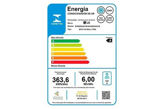 Ar Condicionado Split Hw Dual Inverter Voice LG 9000 Btus Frio 220V Monofásico S4NQ09AA31B.EB2GAMZ