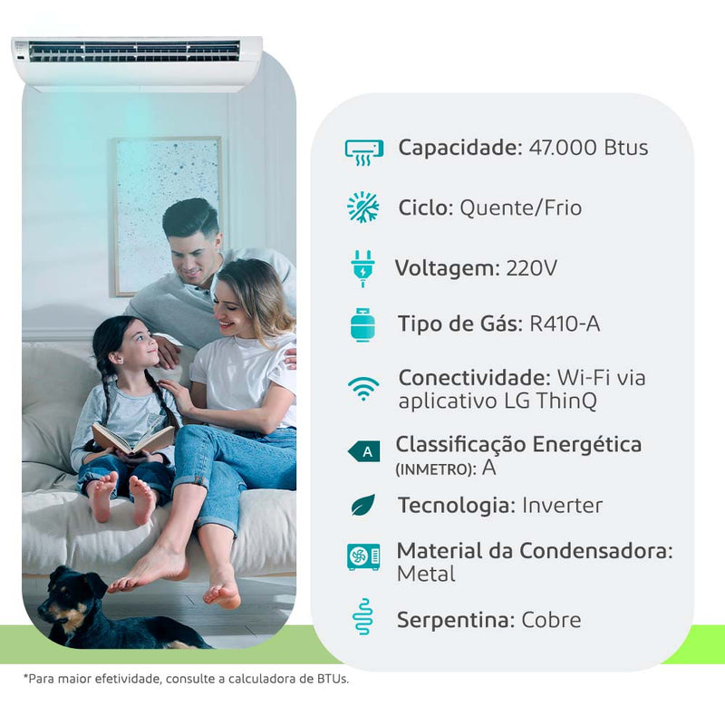 Ar Condicionado Split TetoInverter LG 48000 BTUs Quente/Frio 220V AVUW48GM2P1.AWGZBRZ - LG-573280